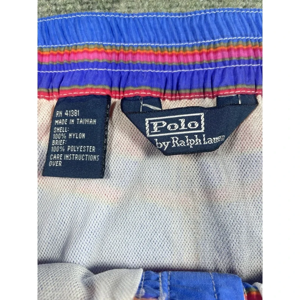 Polo Ralph Lauren Men's Stripe Swim Trunks Board Shorts Size Large